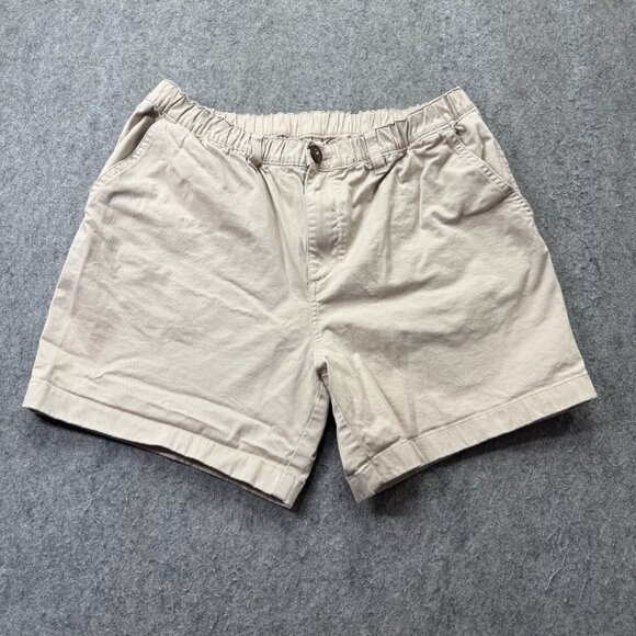Chubbies Staples Shorts Men L Beige Khaki 5.5" Elastic Regular Fit Stretch b086 - Picture 1 of 16